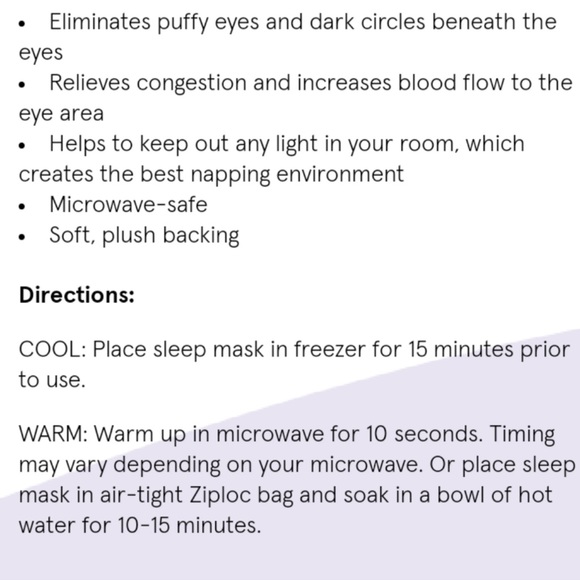 🆕 Grace & Stella Hot + Cool Gel Bead Sleep Mask - Picture 4 of 11